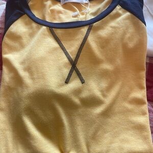 Yellow and Navy Raglan Tee